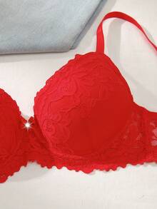 DesireSculpt 3件套蕾丝钢圈文胸套装，女士情人节礼物 - 彩色 - 查看 4
