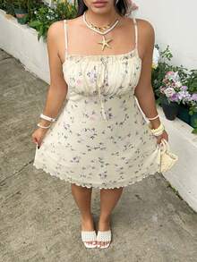GalTyme Vestido camisero con estampado floral y lazo para mujer talla grande, ideal para vacaciones - Naranja - Ver 10