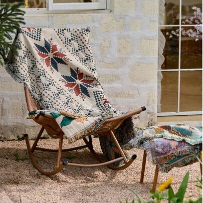 Cirelle 1 Tấm chăn dã ngoại phong cách Bohemian chống thấm nước, chống cát, hai mặt, mềm mại, cỡ lớn, nhẹ, di động, thích hợp cho cắm trại, công viên, du lịch, hoạt động ngoài trời, trang trí nhà cửa phong cách Boho Chic, chăn phủ sofa, chăn trang trí phòng khách, bền, dễ vệ sinh, có thể gấp gọn và mang theo.