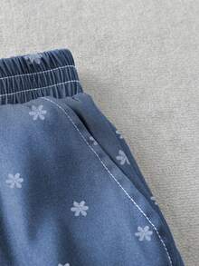 Women Denim Two-Piece Outfits - Blue - View 3