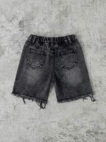 Bubblio Quần short denim rách rộng màu xanh dương dành cho bé trai - màu đen - Xem 6