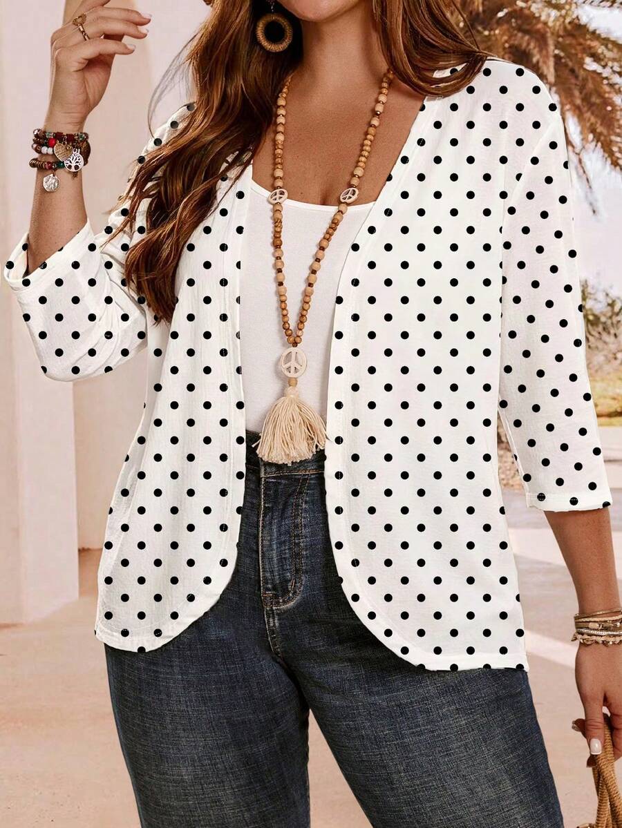 Mellowie Chaqueta holgada y casual de talla grande, adecuada para el verano - Multicolor - Ver 1