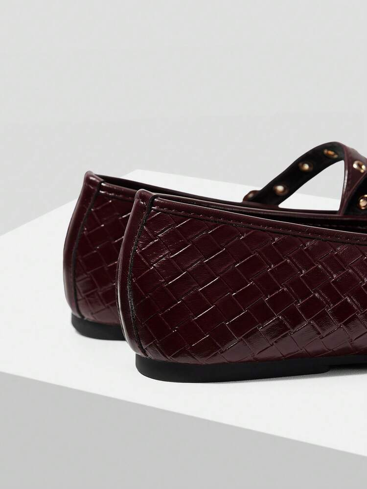 WOMEN'S BUCKLE RIVET INLAID BOW SIMPLE AND GENEROUS FLAT BOTTOM SUITABLE FOR DAILY COMMUTING LEISURE ROUND TOE SHOES