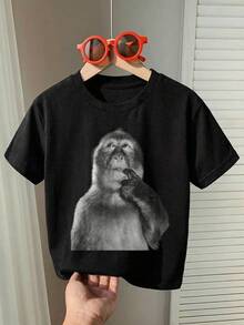 Camiseta de manga corta para niño, casual y minimalista, adecuada para el verano - Blanco - Ver 3