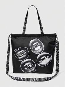 ROMWE Grunge Punk Bolso bandolera con fondo negro - Multicolor 3 - Ver 3