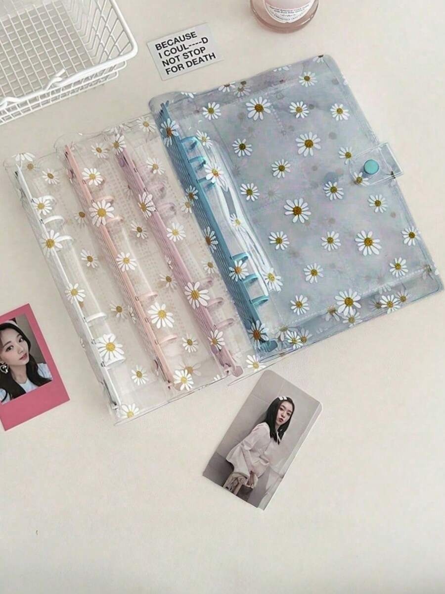 Bìa sổ tay A5 6 lỗ hình hoa cúc, bộ album ảnh dạng vòng xoắn, album đựng thẻ 10 ngăn thay thế, sổ kế hoạch tự làm, thư mục lưu trữ và sắp xếp văn phòng phẩm. - Nhiều màu - Xem 1