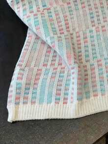 GlowEve Áo vest dệt kim không tay khoét lỗ thanh lịch dành cho nữ - Màu xanh bạc hà - Xem 5