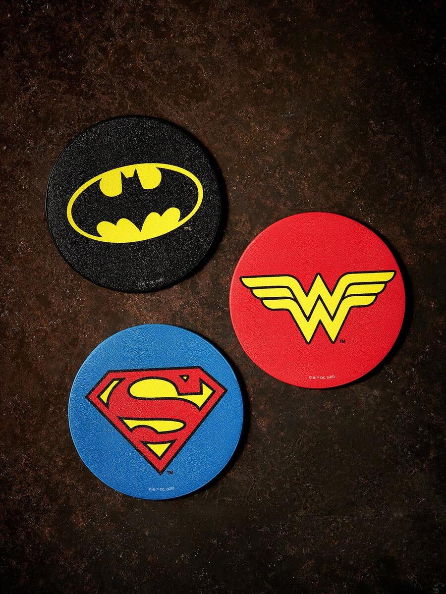 JUSTICE LEAGUE X SHEIN Bộ 2 tấm lót cốc bằng da PU cho ô tô, chống sốc, đa năng, kiểu dáng thời trang, có thể đặt trong hộc đựng cốc trên xe hơi, dùng cho ô tô và văn phòng tại nhà, họa tiết , , . - A - Xem 1
