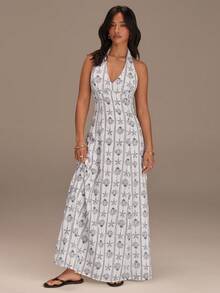 Women's Vacation Casual Starfish & Shell Print Backless Dress,Summer Dresses For Women - Multicolor - View 7