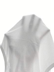 SHEIN BIZwear Canelado Cropped Top Tank Vestuário De Trabalho - Branco - Visão 10