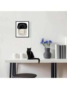Boho Wall Art, Mid Century Modern Decor Canvas Prints, Set Of Black & White Neutral Abstract Boho Wall Decor For Bedroom, Living Room & Bathroom (Unframed) - Black and White - View 7