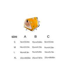 1 chiếc ổ ngủ hình tam giác bằng vải lông cừu ấm áp in hình hoạt hình dành cho vẹt, chuột hamster, chinchilla, sóc, thích hợp cho thú cưng ngủ vào mùa thu đông. - Màu vàng - Xem 7