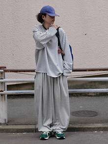 DAZY Loose Fit Drawstring Waist Grey Men's Sweatpants, Curved Hem Design - Grey - View 3