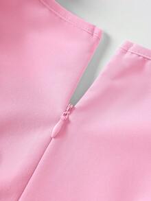 GlowEve CURVE New Summer Commuter Bestselling Women Dress - Coral Pink - View 6
