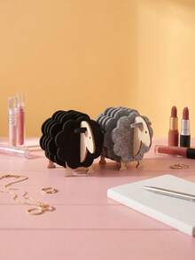 Zazumi 2Pcs/3Pcs Sheep Shaped Heat Insulation Coaster Set, Non-Slip Non-Woven Fabric With Cute Animal Design, Heat-Resistant & Scratch-Proof For Cups & Pots, Ideal For Kitchen, Dining Table & Bar - Multicolor - View 2