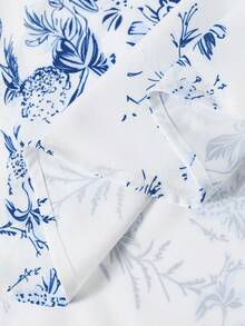 New Arrival Summer Ditsy Floral Elegant Plus Size Vacation Dress - Blue and White - View 3