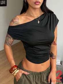 2 piezas Camisetas de mujer - Negro - Ver 11