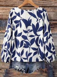 Franclia Petite Women's Floral Print Elegant Blouse, V-Neck, 3/4 Sleeve, Flattering Fit, Suitable For Spring/Summer Outfits - Multicolor - View 2