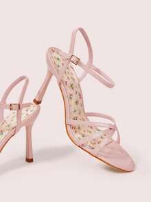 CUCCOO DOLLMOD Women's Buckle Design Fashion Daily Wear High Heel Sandals - Pink - View 2