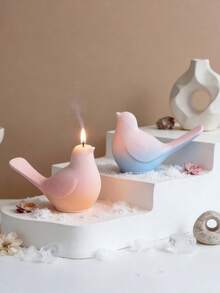 2 pièces Moule de bougie oiseau 3D, Moule en silicone DIY, Moule en résine époxy cristal, Cires fondantes, Moule à savon, Décoration murale en gypse, Ornement de bureau - oiseau - Voir 8