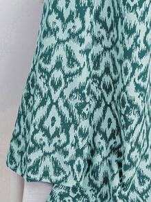 EMERY ROSE Plus Size Minimalist Print Round Neck Long Sleeve Shirt - Mint Green - View 4