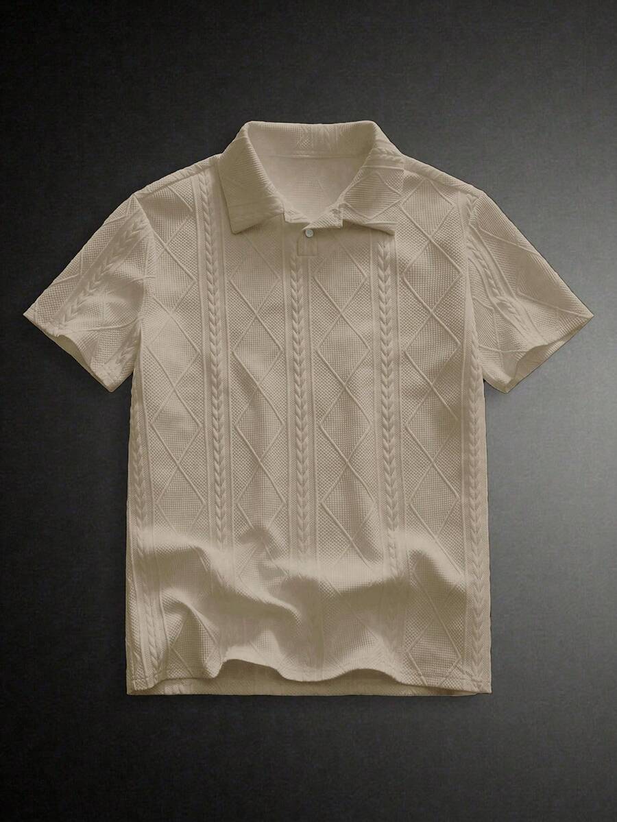 Mainfolk Men's Elegant Solid Color Polo Shirt For Commuting & Daily Wear