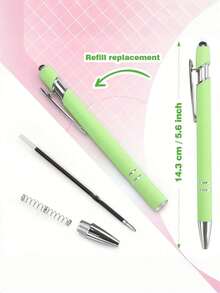 Bolígrafo de aluminio retráctil multicolor, bolígrafo de pantalla táctil 2 en 1 para tableta y teléfono - Multicolor - Ver 3