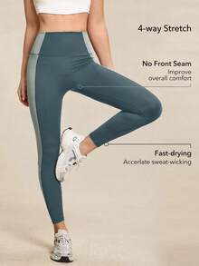 OutZeal Quần legging thể thao nữ, đồ tập gym, quần tập Pilates, quần tập thể dục cạp cao phối màu giúp kiểm soát vòng bụng. - Nhiều màu - Xem 4