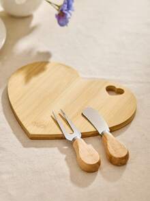 Cirelle 1件竹制实木心形奶酪盘、蔬菜板、水果面包托盘、酒店餐厅茶具托盘、相思蛋糕托盘 - 查看 3