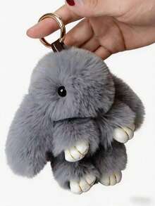 POKOJA LAND 1 Paquete de Llavero de Conejo Suave y Esponjoso, Llavero de Conejo Colorido y Lindo, Anillos con Pompón de Piel de Conejo, Accesorio Colgante para Mujer, Lindo Regalo de Cumpleaños para Mujeres/Niñas, Llavero de Piel Sintética Premium - Multicolor - Ver 11