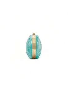 Sirith Bolso de noche de mujer de acrílico de moda 2025, bolso de mano con broche metálico, bolso de hombro, bolso cruzado, bolso con correa de cadena, bolso para vestido formal, bolso de boda - Celeste - Ver 10