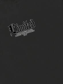 Manfinity LEGND Camiseta de manga corta con cuello redondo y estampado minimalista para hombres - Gris Oscuro - Ver 6