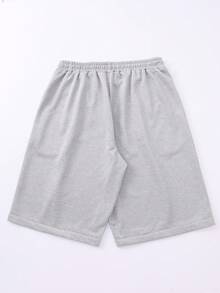 STYNVO Men's Casual Letter Embroidered Shorts, Summer - Grey - View 2