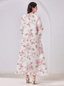 Al Najma Casual Modest Arabic Style Dress - Multicolor - View 5