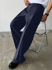 HUEFORM Men's Solid Color Minimalist Casual Pants - Navy Blue - View 4