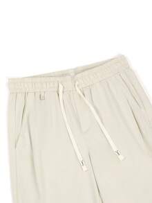 Manfinity Homme Pantalones casuales de unicolor con bolsillo y cordón para uso diario para hombres - Beis - View 5