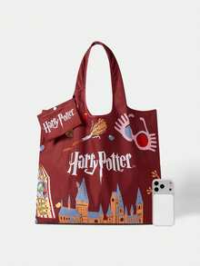 HARRY POTTER X SHEIN 单件装，Dark House Candy Eyes Toad 爱心手提包，可折叠，女士款 - 多色A - 查看 2