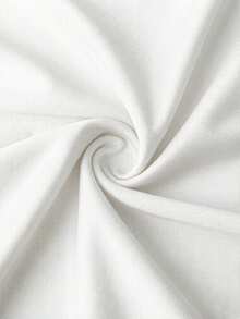 Sunnyshic Vestido de punto elástico de unicolor con lazo en el cuello para tallas grandes - Blanco - Ver 6