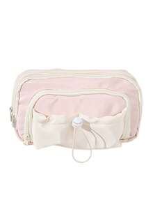 1 X Japanese-Style Drawstring Pencil Case - Stylish, High-Capacity, Multi-Layer Stationery Organizer. Beautiful And Affordable-A Perfect Gift For Friends To Create A Special Surprise; Ideal For Holidays And Christmas. - Multicolor - View 5