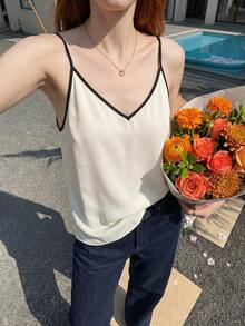 BizChic Women's Autumn Bound Strap Camisole, Suitable For Urban Commute, Office, Business Casual, Party And Other Occasions - Beige - View 1