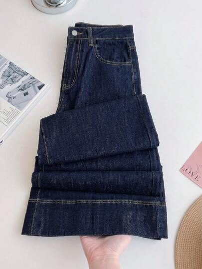Modelyn CURVE Quần jeans ống rộng dáng rộng, đa năng, cỡ lớn, thoải mái.