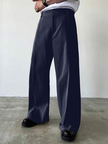 HUEFORM Men's Solid Color Minimalist Casual Pants - Navy Blue - View 5