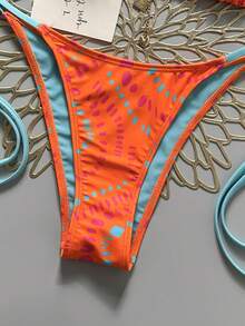 SHEIN Swim Mod Bộ bikini tam giác phong cách retro ngọt ngào và quyến rũ mùa Xuân/Hè 2026, áo tắm hai mảnh cao cấp tối giản, buộc dây, dành cho vòng ngực nhỏ. - Nhiều màu - Xem 5