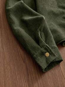 SWAVVY Men's Casual Vintage Contrast Color Button Front Shacket - Olive Green - View 4