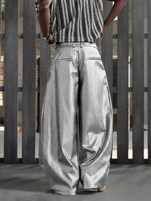 NEON BLANC Men's Casual Pants, Spring/Summer New Versatile Daily Fashion Curved Knife Embroidery - Silver - View 3