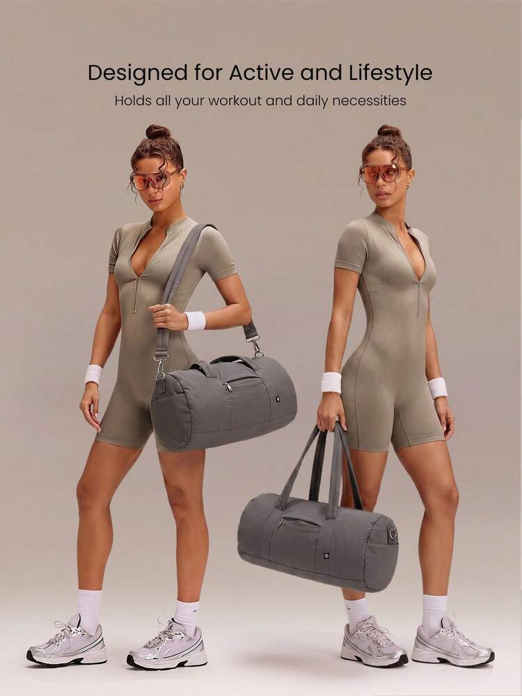 16L Max Large Capacity Carry Dual-Strap Duffle Zippered Bag Daily Active Casual