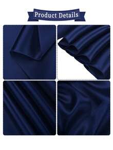 10pcs Navy Blue Satin Chair Bow Ribbons, Wedding Chair Back Satin Bowknot Ribbons, Suitable For Reception, Dining Room, Home Kitchen, Birthday, Event, Banquet, Party, Hotel Decoration - Multicolor - View 6