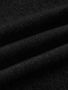 Maija Women's Casual Daily Commute Simple Solid Color Patchwork Pocket Short Sleeve Denim Shirt And Denim Mini Skirt Set, Summer - Black - View 6