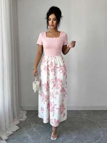 Elenzga Women's 2026 Spring/Summer New Elegant Exquisite Luxurious Long Dress - Baby Pink - View 4