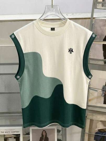 Manfinity Joysei 男士夏季休闲撞色印花无袖背心